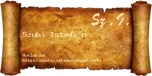 Szuhi István névjegykártya