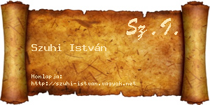 Szuhi István névjegykártya